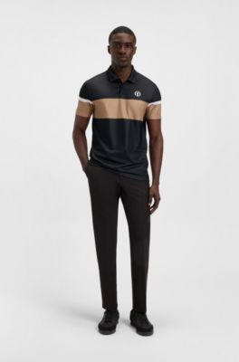 The Open Active Paddy polo shirt , Black / Beige