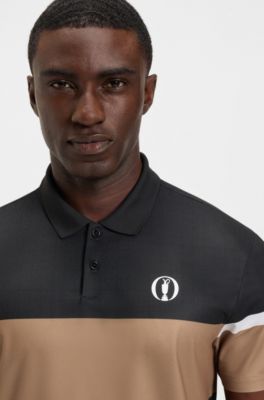 The Open Active Paddy polo shirt , Black / Beige