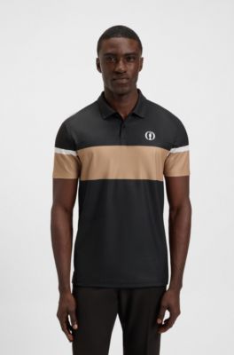 The Open Active Paddy polo shirt , Black / Beige