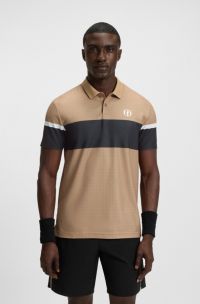 The Open Active Paddy polo shirt in mercerised cotton, Beige