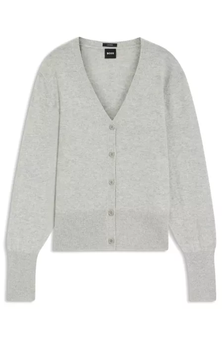 Relaxed-fit cardigan in cashmere with ribbed trims