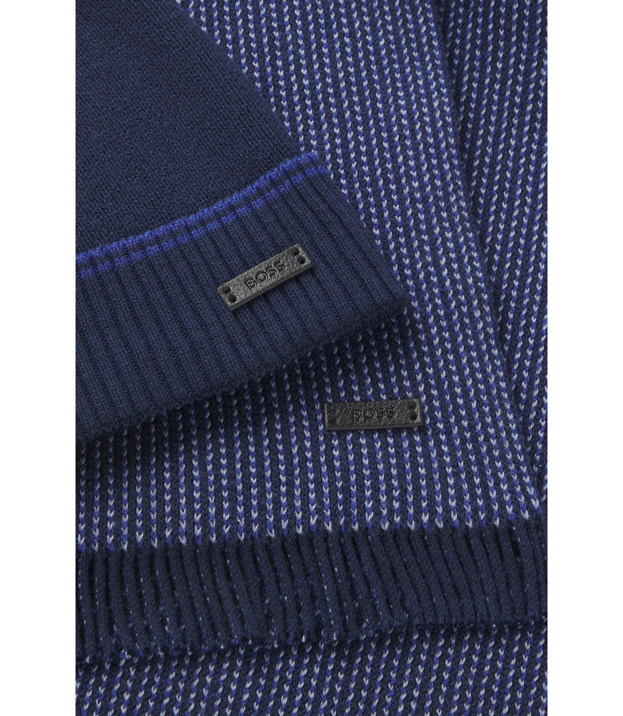 BOSS - ギフトセット ニットマフラー＆ビーニー ウール/コットン