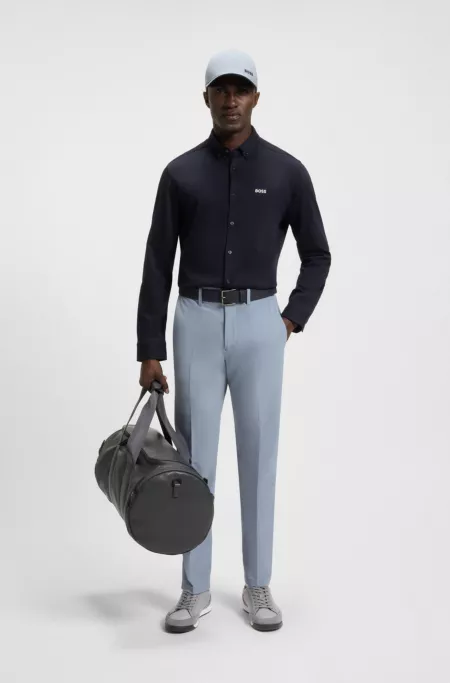 Low-top trainers with suede and faux leather