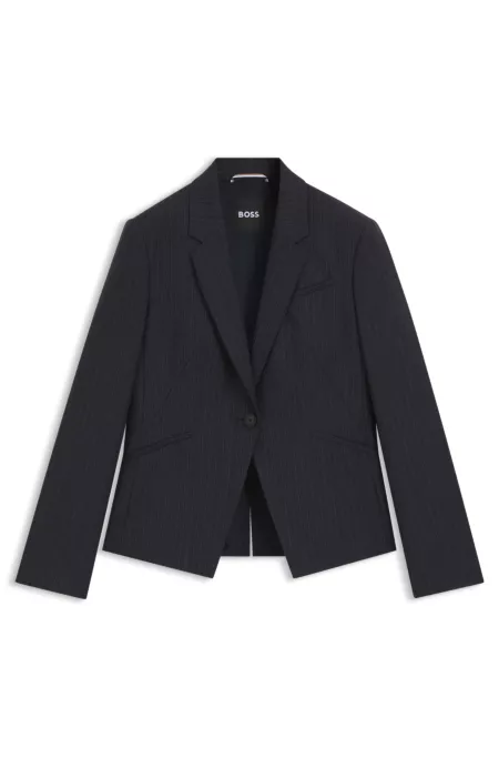 Slim-fit blazer in striped virgin wool