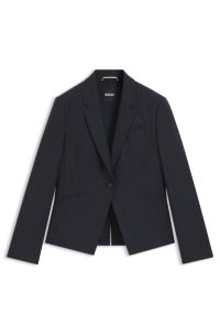 Slim-fit blazer in striped virgin wool, Patterned