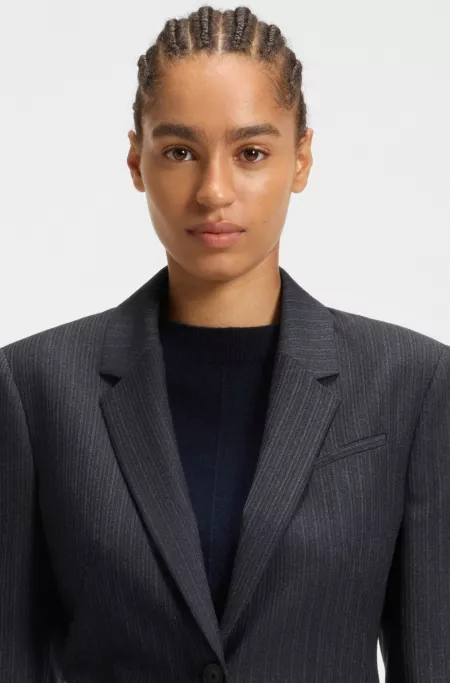 Slim-fit blazer in striped virgin wool