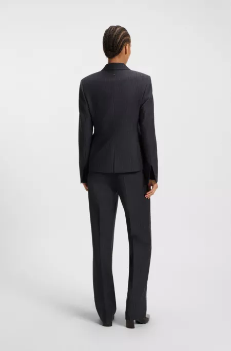 Slim-fit blazer in striped virgin wool