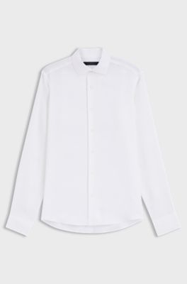 BOSS BY BECKHAM regular-fit-shirt in linen, White