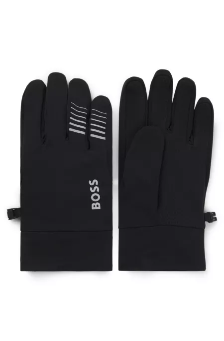 Active running gloves in stretch fleece