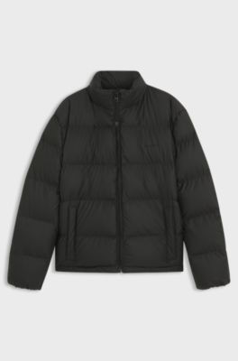 Waterproof jacket with logo detail, Black