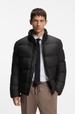 Waterproof jacket with logo detail, Black