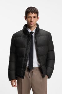 Waterproof jacket with logo detail, Black