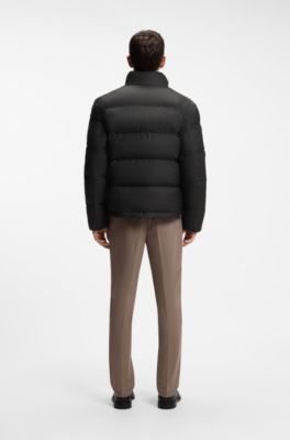 Waterproof jacket with logo detail, Black