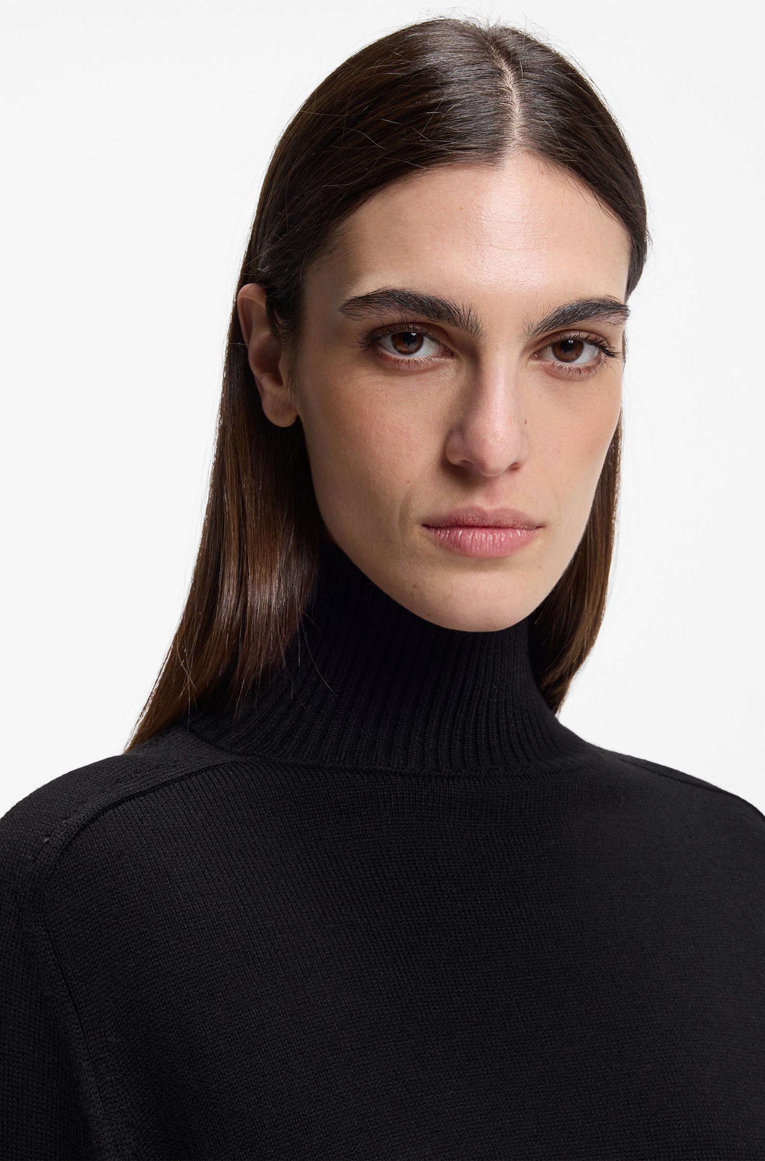 Boss Relaxed-fit knitted dress in a virgin-wool blend klänningar dam – bild 3