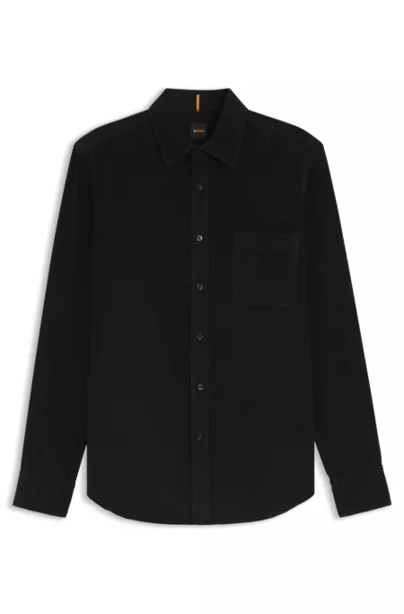 Regular-fit shirt in cotton corduroy