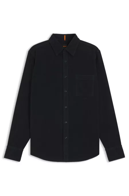Regular-fit shirt in cotton corduroy