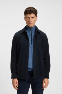Regular-Fit Hemd aus Baumwoll-Cord, Dunkelblau