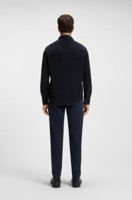 Regular-fit shirt in cotton corduroy, Dark Blue