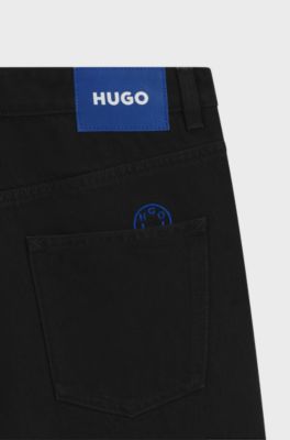 Relaxed-fit jeans in black denim, Black