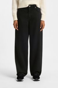 Schwarze Relaxed-Fit Jeans aus Denim, Schwarz