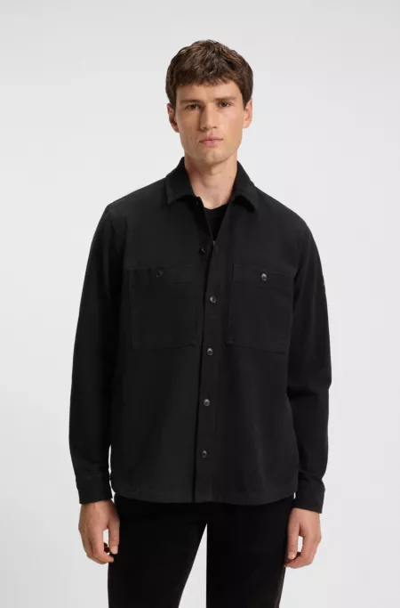 Oversized-fit overshirt in cotton piqué
