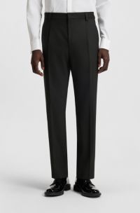 Modern-fit trousers in stretch dobby, Black