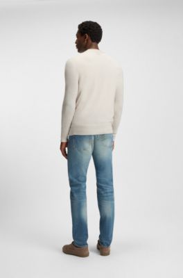 BOSS BY BECKHAM cardigan in 100% cashmere, Light Beige
