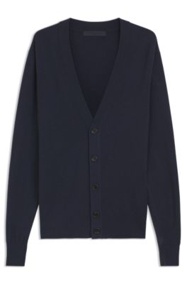 BECKHAM x BOSS cardigan in 100% cashmere, Dark Blue