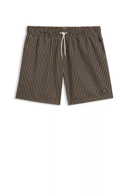Striped swim shorts with logo details