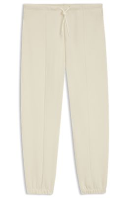 Modern-fit tracksuit bottoms in peached cotton, Natural