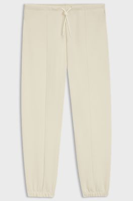 Modern-fit tracksuit bottoms in peached cotton, Natural