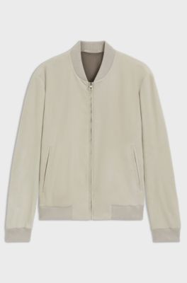 BOSS BY BECKHAM bomber jacket in suede, Light Beige