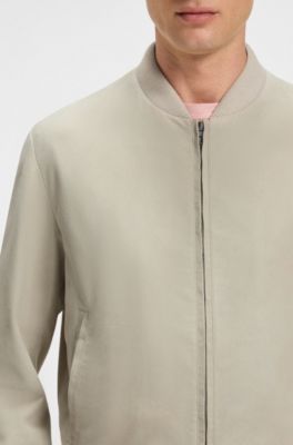 BOSS BY BECKHAM bomber jacket in suede, Light Beige
