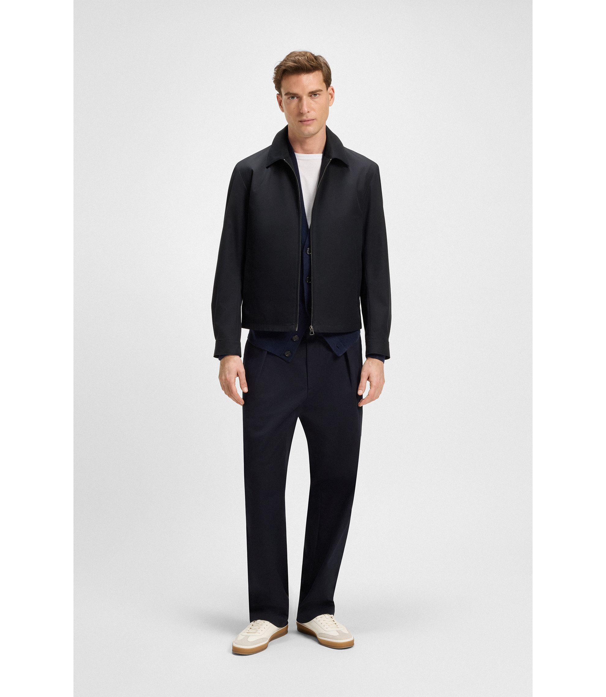 BOSS - BOSS BY BECKHAM cotton-blend jacket with zipped closure
