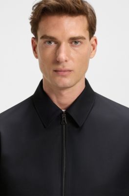 BOSS BY BECKHAM cotton-blend jacket with zipped closure, Dark Blue