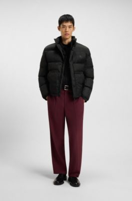 Water-repellent jacket with jacquard pattern, Black