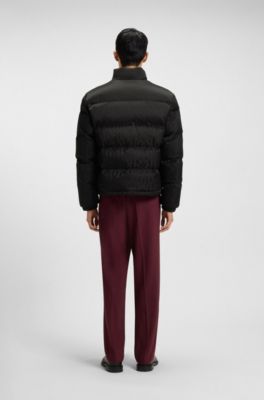 Water-repellent jacket with jacquard pattern, Black