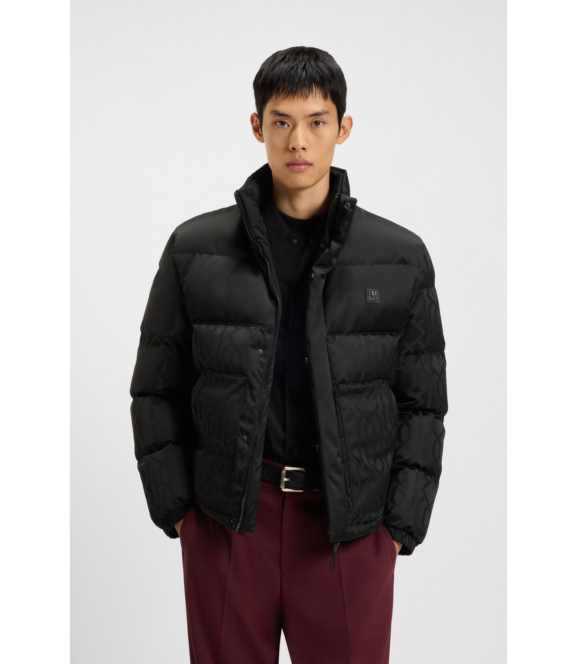 Wasserabweisende Jacke mit Jacquard-Muster