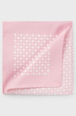 BOSS BY BECKHAM printed silk pocket square, Light Pink