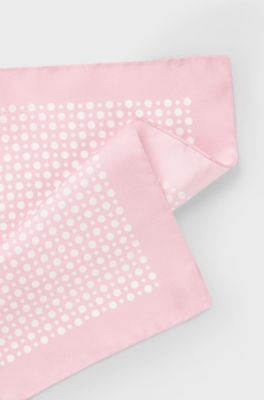 BOSS BY BECKHAM printed silk pocket square, Light Pink