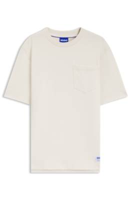 Hugo Cotton-jersey T-shirt with patch pocket and logo label herr – bild 4
