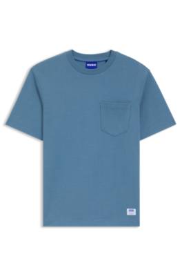 Cotton-jersey T-shirt with patch pocket and logo label 1