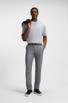 Peached-cotton T-shirt with Double B monogram, Light Grey