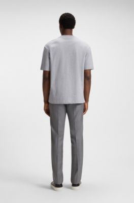 Peached-cotton T-shirt with Double B monogram, Light Grey