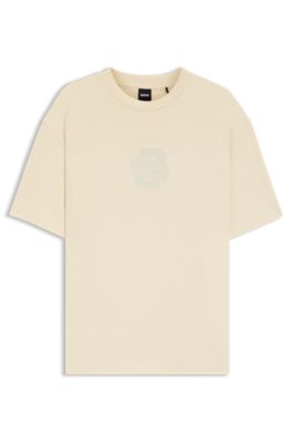 Peached-cotton T-shirt with Double B monogram, Natural