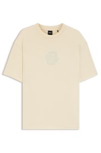Peached-cotton T-shirt with Double B monogram, Natural