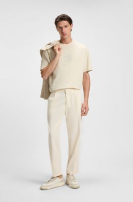 Peached-cotton T-shirt with Double B monogram, Natural