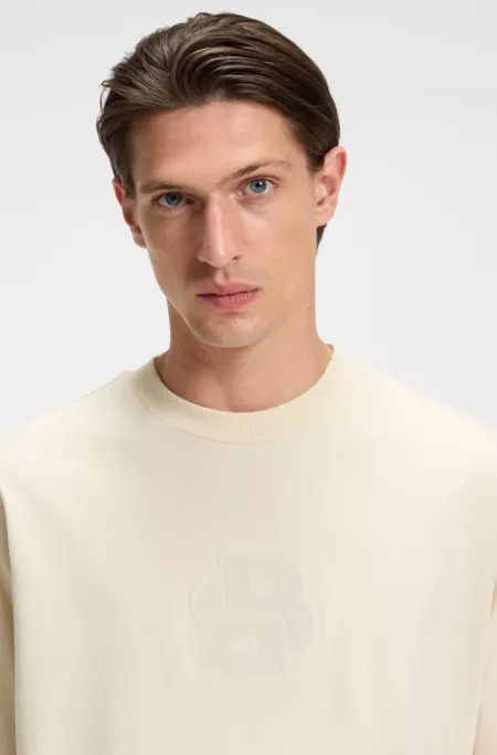 Peached-cotton T-shirt with Double B monogram