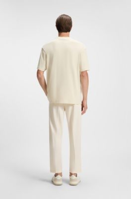 Peached-cotton T-shirt with Double B monogram, Natural