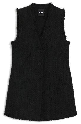 Sleeveless regular-fit blazer in velvet tweed